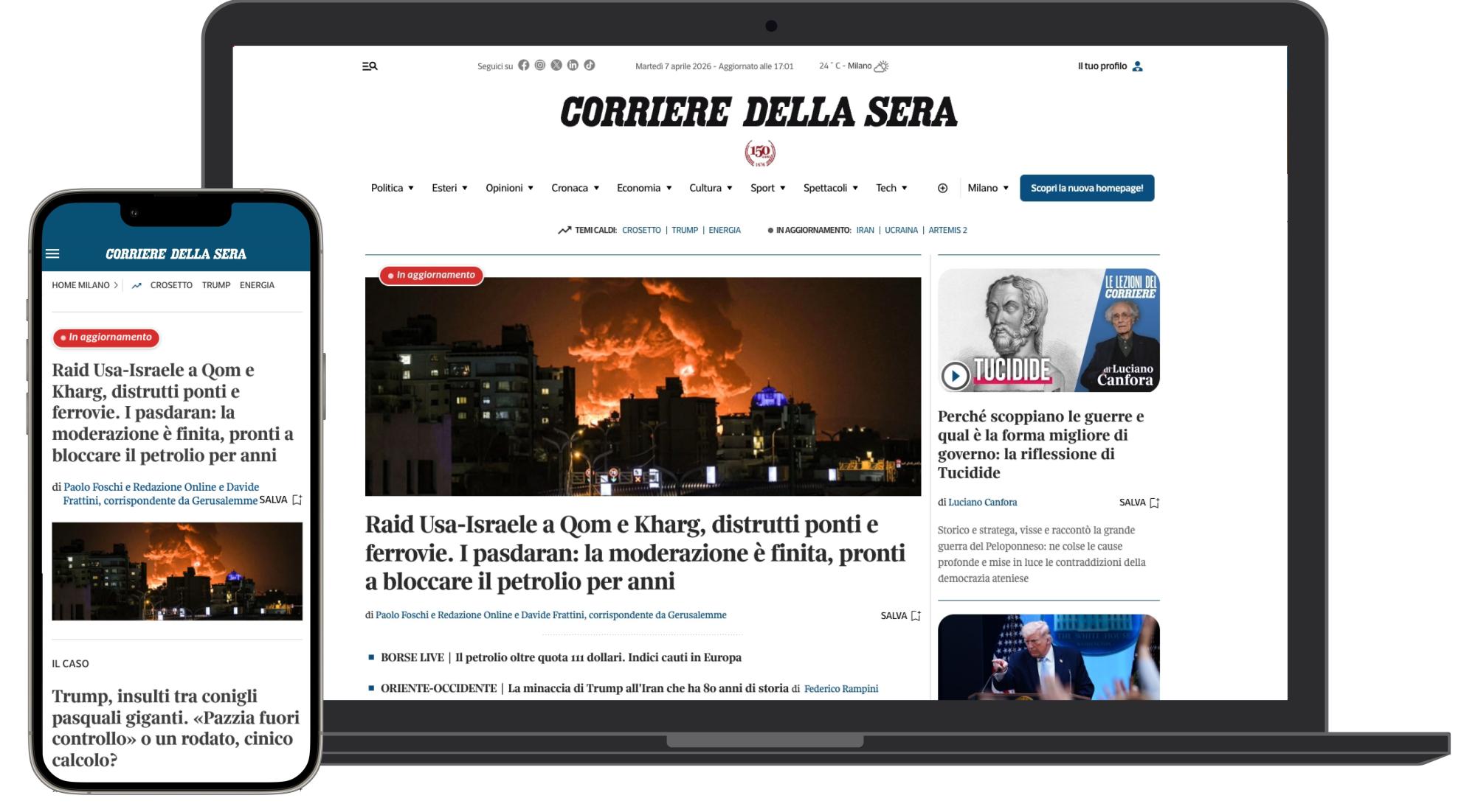 la nuova homepage